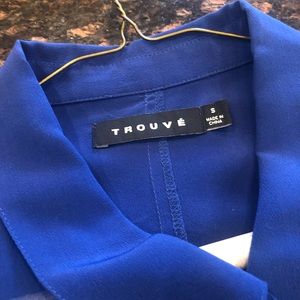 Long blue all silk blouse